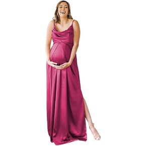 YOFF 2025 Spring Summer Maternity Dresses Fashion Casual Bridesmaid Maxi Dress for Pregnant Women YO254