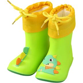 Toddler Kids Rain Boots for Boys Girls Lightweight Waterproof Rainboots Baby Kids Rain Boots, Dinosaur Print Rubber Boots