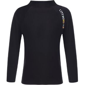 Mufeng Kids Girls Long Long Basic Solid Warm Dark Tops Make Mock Neck Stylish Letter Print Undershirt Tops Tops