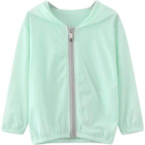 UPF 50+ Long Sleeve Breathable Rash Guard Hoodies for Boys' and Girls' Baby, Toddler, Kids