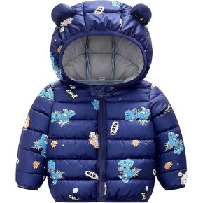 Toddler Baby Boys Girls Winter Coats Jacket Warm Clothes for 1-4 Years Old Kid Thick Ears Hoodie Velvet Snowsuit