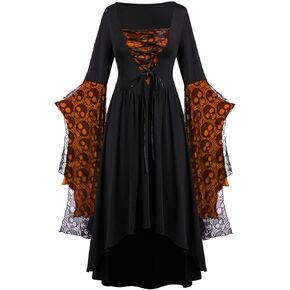 Halloween Costumes Woman 2025 Gothic Witch Dresses Plus Size Medieval Renaissance Corset Dress Vintage Dress