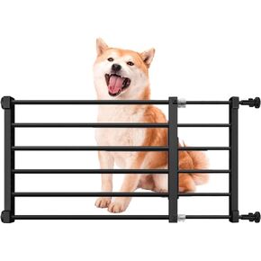 Short Dog Gate Expandable Dog Gate 22"-39.37" to Step Over,Pressure Mount Small Pet Gate,Low Pet Gate-Adjustable,Puppy Gate Indoor for Doorway,Stairs (Black, S(9.4''H))