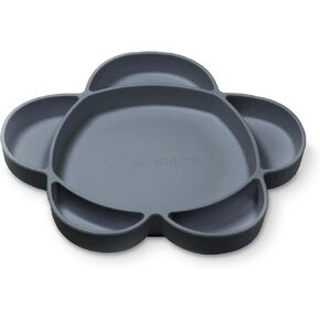 grabease Silicone Suction Plate for Baby & Toddler Self-Feeding, 6-Section Dish With Stay-Put Grip, BPA and Phthalates-Free, Dishwasher and Microwave Safe, Bright Teal