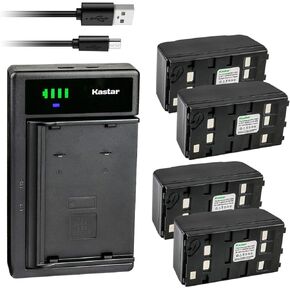 Kastar 1 حزمة البطارية واستبدال شاحن USB الذكي لـ JVC GR-SXM37US GR-SXM38US GR-SXM45 GR-SXM46 GR-SXM46EA GR-SXM47 GR-SXM48 GR-SXM49 GR-SXM50 GR-SXM50E GR-SXM58 GR-SXM61 GR-SXM62 GR-SXM5
