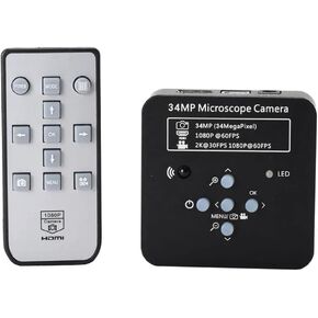 JOEBO Microscope Kit 34MP 2K 1080P 60FPS USB Industrial Electronic Digital Video Soldering Microscope Camera Microscope Lens Adapters(Blue)