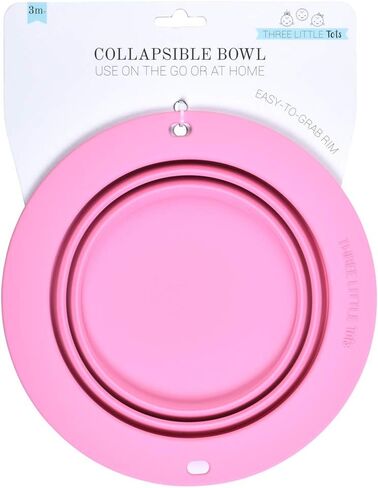 Silicone Collapsible Dog Travel Bowl or Kids Toddler Bowl for Eating on-The-go or at Home - Dishwasher and Microwave Safe & Non Toxic Purple (Lilac)) in Saudi Arabia