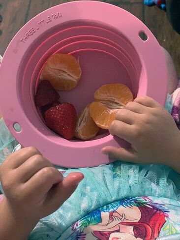 Silicone Collapsible Dog Travel Bowl or Kids Toddler Bowl for Eating on-The-go or at Home - Dishwasher and Microwave Safe & Non Toxic Purple (Lilac)) in Saudi Arabia