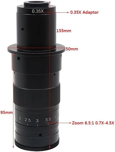 JOEBO Microscope Kit 120X 180X 300X 200X Adjustable Zoom C Mount Lens Glass Magnification Eyepiece for VGA HDMI USB Industry Video Microscope Camera Microscope Lens Adapters(180X) in Saudi Arabia