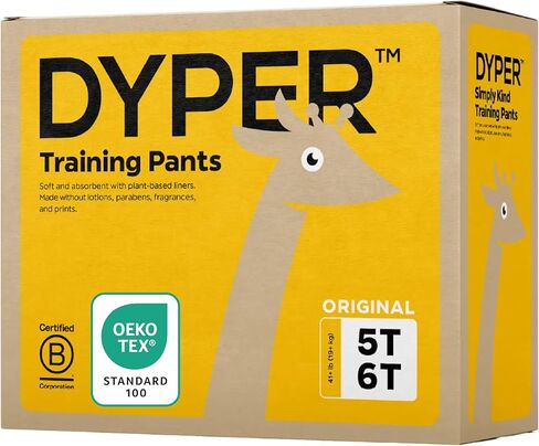Dyper -Toddler Pull Up Style Potty Training Pants Girls/Boys Day and Boys Boys -مصنوعة من المكونات الصادقة القائمة على النباتات*، Hypoallergenic -Size 2T -3T (104 Count) in Kuwait