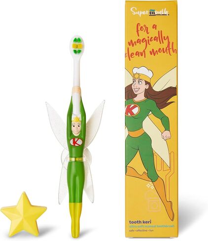 Toddler Ultra Soft Kids Toothbrush – Gentle Bristles for Baby & Toddler Teeth, Superhero Design, Suction Cup Stand, Ages 0-5, Augmented Reality Sticker for Interactive Brushing Fun in Saudi Arabia
