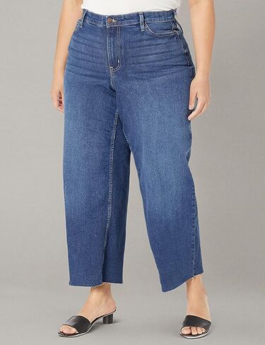 Calvin Klein Women's Plus Size Hi Rise Wide Leg Denim in Saudi Arabia