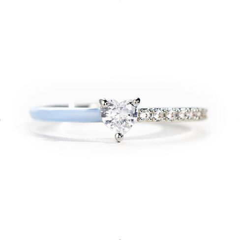 خواتم قلب من Story Jewelry للنساء، حلقات وعد نصف مينا مقطوعة على شكل قلب للأم والابنة أفضل الأصدقاء، هدايا مجوهرات الحب المطلية بالفضة، هدايا عيد الميلاد وعيد الحب للنساء in Kuwait