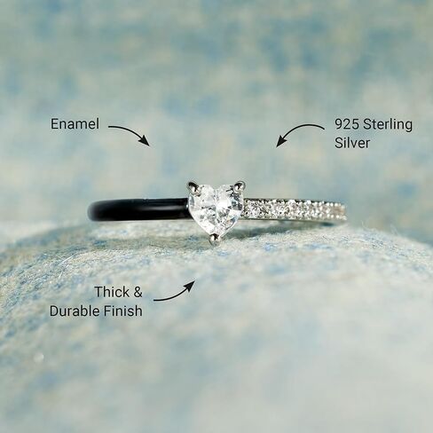 STORYJEWELLERY Purity Ring, Promise Rings for Her, Heart Rings for Women, Dainty 925 Sterling Silver Rings for Women, Inspirational Gifts for Women in Kuwait