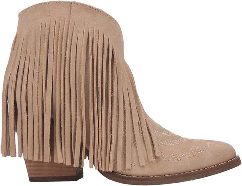 Dingo Womens Tankles Fringe Fringe Assorized Toe Pointed Toe On على أحذية غير رسمية في الكاحل High Heel 3 "& Up - Black in Kuwait