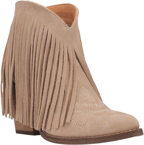 Dingo Womens Tankles Fringe Fringe Assorized Toe Pointed Toe On على أحذية غير رسمية في الكاحل High Heel 3 "& Up - Black in Kuwait