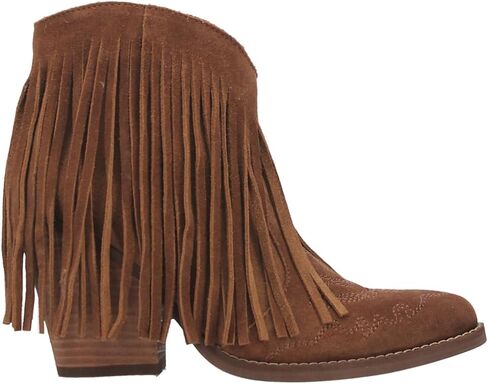 Dingo Womens Tankles Fringe Fringe Assorized Toe Pointed Toe On على أحذية غير رسمية في الكاحل High Heel 3 "& Up - Black in Kuwait