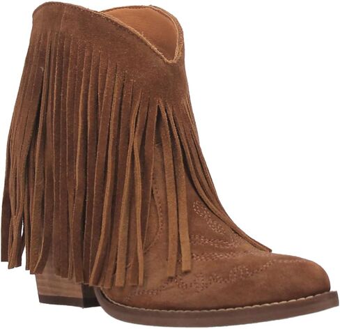 Dingo Womens Tankles Fringe Fringe Assorized Toe Pointed Toe On على أحذية غير رسمية في الكاحل High Heel 3 "& Up - Black in Kuwait