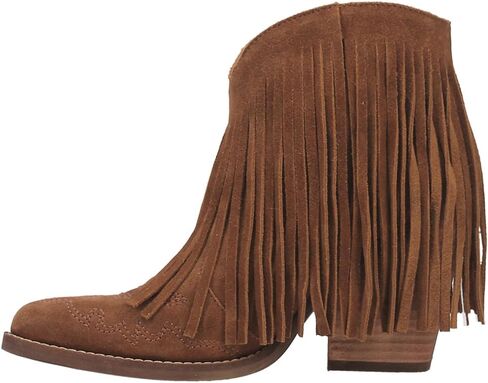 Dingo Womens Tankles Fringe Fringe Assorized Toe Pointed Toe On على أحذية غير رسمية في الكاحل High Heel 3 "& Up - Black in Kuwait