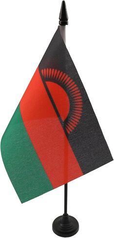 AZ FLAG Democratic Republic of The Congo Table Flag 4'' x 6'' - Congolese Desk Flag 15 x 10 cm - Black Plastic Stick and Base in Kuwait