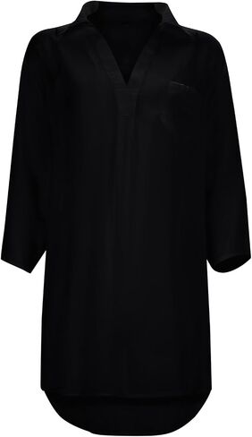 Women's Solid Color Loose Long Sleeved Sun Shirt Comfortable Chiffon Beach Cover Up Bathing Suite Cover Ups Women in Saudi Arabia