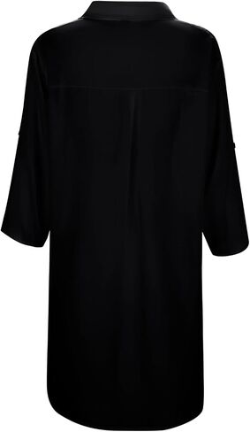 Women's Solid Color Loose Long Sleeved Sun Shirt Comfortable Chiffon Beach Cover Up Bathing Suite Cover Ups Women in Saudi Arabia