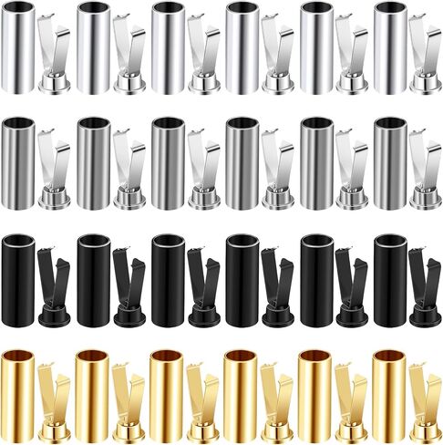 PAGOW 36 Sets Shoelace Tips Alloy Shoelace Head for DIY Shoe Laces Tips Protector, Silver Shoelace Heads and Cords End Metal Aglets Cylindrical Replacement Head for Shoestrings Clothes in Kuwait