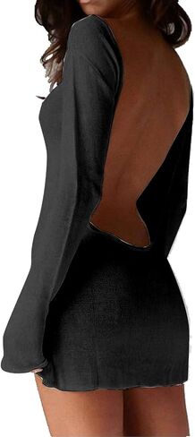 Womens Beach Summer Sexy U Neck Backless Short Mini Dress Cover up Rompers in Saudi Arabia