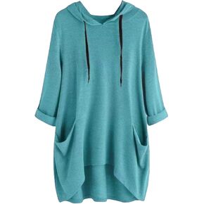 GOKKILRW Womens Casual Tunic Dress 3/4 Sleeve Loose Fit Tops for Leggings Nursing Maternity Dresses Tunics Shirt with Pockets