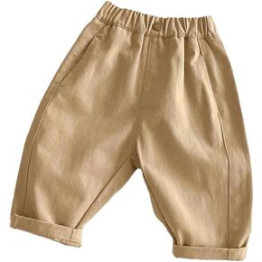 Kids Solid Denim Pants Boys Girls Vintage Casual Loose Trousers