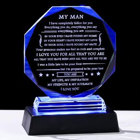 Movdyka Gifts for Husband from Wife Glass Keepsake with Led Base to My Husband Birthday Unique Gifts for Christmas Valentine's Day Anniversary Father's Day Wedding in Kuwait