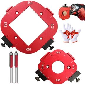 قالب قوس القطع R trimmer R angle ، قالب دائرة نصف قطرها أجهزة التوجيه ، قوالب أجهزة التوجيه للنجارة الخشبية ، مجموعة دليل القوس 8-in-1 (R10-R50) ، طالب زاوية C (قوس صغير)