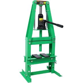 6-Ton Hydraulic Shop Press – Heavy-Duty Benchtop A-Frame Press with Adjustable Height, Press Plates & Safety Valve, Small Hydraulic Press for Garage, Auto Repair & Metal Fabrication (Orange)