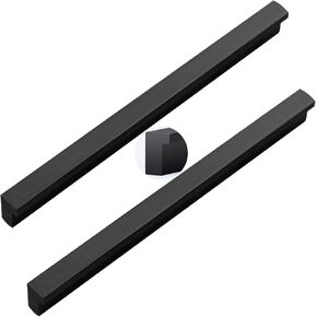 Wardrobe Door Handles,2pcs L Shape Handles Black Drawer Handles Aluminum Alloy Furniture Handle,Cupboard knockers Bedroom Knob Knobber for Dresser(Hole Distance 576mm)