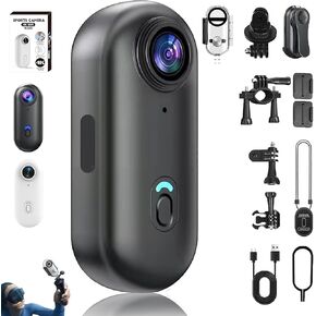 2025 New Treklon POV Camera, treklon Body Camera, HD 1080p/4k Pocket Action Cam,170° Wide Angle,Wearable Video Recording, for Cycling, Diving, Ski (White,4K Standard)