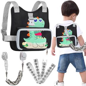 Accmor Toddler Harness Backpack Leash, Collapsible Kids Harness + Anti Lost Wrist Link, Cute Rabbit Child Leash for Outdoor Travel, Portable Baby Walking Harness Protector Wristband Strap for Girls