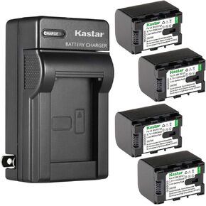 Kastar 2-Pack Batack and AC Wall Charger استبدال JVC BN-VG107 BN-VG107AC BN-VG107E BN-VG107EU BN-VG107U BN-VG107US BN-VG107USM BN-VG108 BN-VG108AC BN-VG108E BN-VG BN-VG BN-VG108US