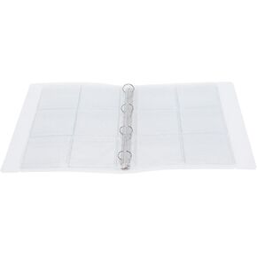 Transparent Binder Photo Organizer Badge Storage Book Perforated Ring Collection Folder 6 Pages (Case + 9 Hole Inner Page 6 Pieces)