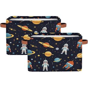 سلال تخزين الكوكب الصاروخ Stronaut Space لتنظيم ، صناديق تخزين قابلة للطي قابلة للطي ، سلال منظم لعبة ديكور لأرفف الخزانة سلة الهدايا 1 PC