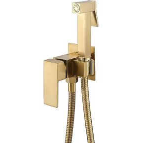 Handheld Bidet Sprayer for Toilet, Wall Mounted Cloth Diaper Sprayer Kit Brass Bidet Sprayer Set Single Handle Toilet Bidet Sprayer Kit with 150cm Shower Hose,Rose Gold（Rose Gold）