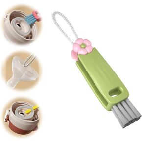 3 in 1 Cup Lid Gap Cleaning Brush, Multifunctional Bottle Brush, Cup Lid Gap Cleaner, Home Kitchen Crevice Cleaning Brush Tools (A-Blue)