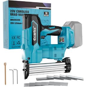 Cordless Power Brad Nailers for Dewalt 20V Battery, 18GA 2/5" to 1-1/4 Inch, 2 in 1 Brad Nail Gun, Battery Powered Nailers,Brushless Motor Electric Nailer Gun, 2 Mode 20v tools for Home Improvement