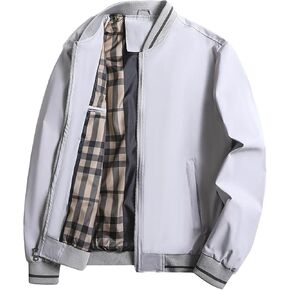 Maiyifu-GJ Men's Lightweight Flight Jacket Spring Fall Softshell Bomber Coat Outwear Full-Zip Military Windbreaker Sportswear