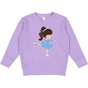 inktastic Figure Skating, Ice Skating Girl, Brown Hair Toddler Sweatshirt
