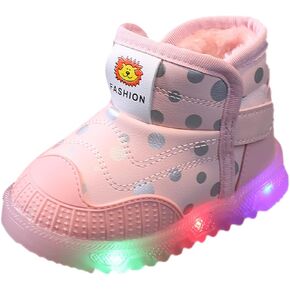 Infant Baby Girls Boys Light Up Boots Snow Boots Toddler Boots Kids Warm Winter Boots Non Slip Casual Cozy Walking Boots