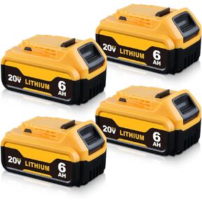 2PACK 6000mAh Lithium ION Replacement for DeWalt 20V MAX Battery X*R DCB204 DCB206 DCB203 DCB200 DCB201 DCB205-2 DCB181 DCB180 Compitable with Dewalt 20v Tools