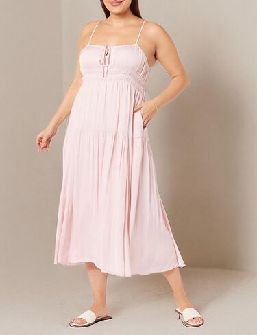 The Drop womens Tavia Tie-front Tiered Maxi Dress maxi dress in Saudi Arabia