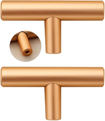 Wardrobe Door Handles,2pcs Aluminum Alloy Drawer Handles Rose Gold T Bar,Cupboard knockers Bedroom Knob Knobber for Dresser,Furniture Hardware(Hole Distance 510mm) in Saudi Arabia