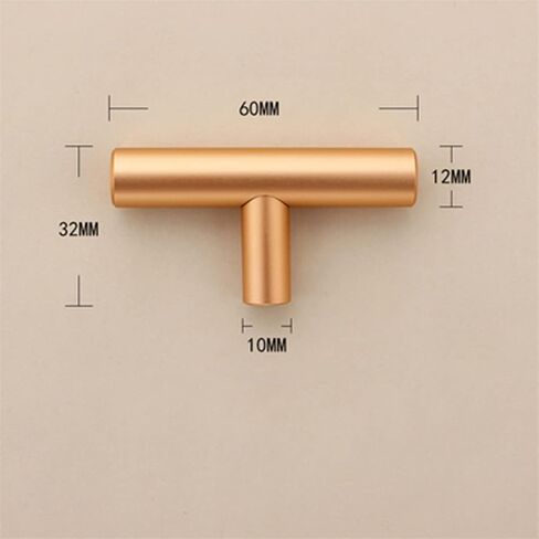 Wardrobe Door Handles,2pcs Aluminum Alloy Drawer Handles Rose Gold T Bar,Cupboard knockers Bedroom Knob Knobber for Dresser,Furniture Hardware(Hole Distance 510mm) in Saudi Arabia