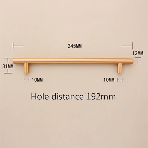 Wardrobe Door Handles,2pcs Aluminum Alloy Drawer Handles Rose Gold T Bar,Cupboard knockers Bedroom Knob Knobber for Dresser,Furniture Hardware(Hole Distance 510mm) in Saudi Arabia